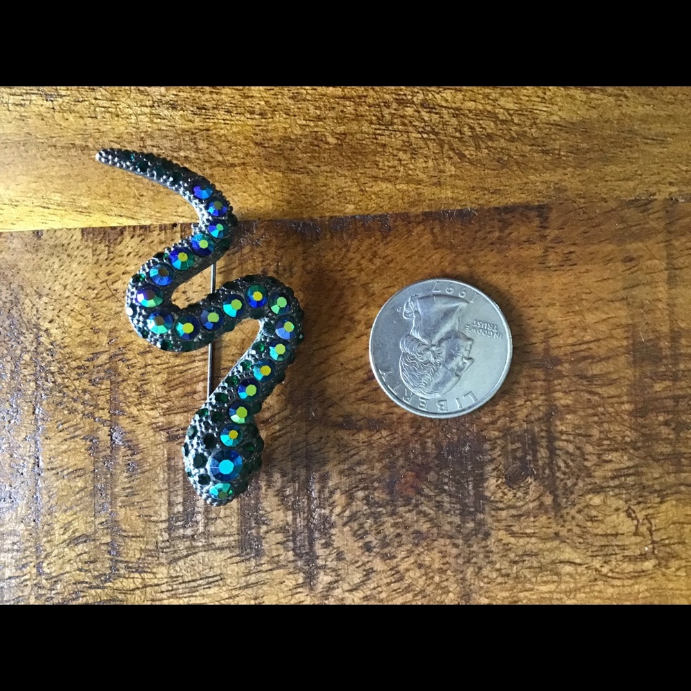 Blue snake brooch